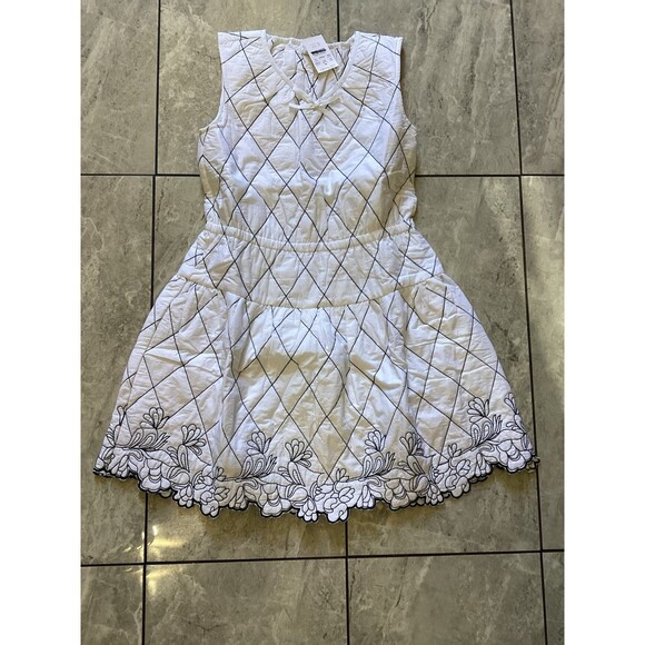 Crewcuts White Black Girls Floral Quilted Dress 14 - Picture 2 of 5